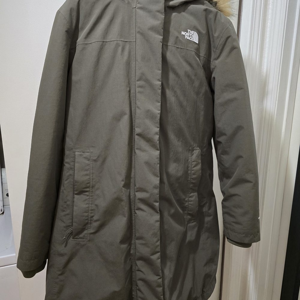The North Face Olive Parka with Fur Hood